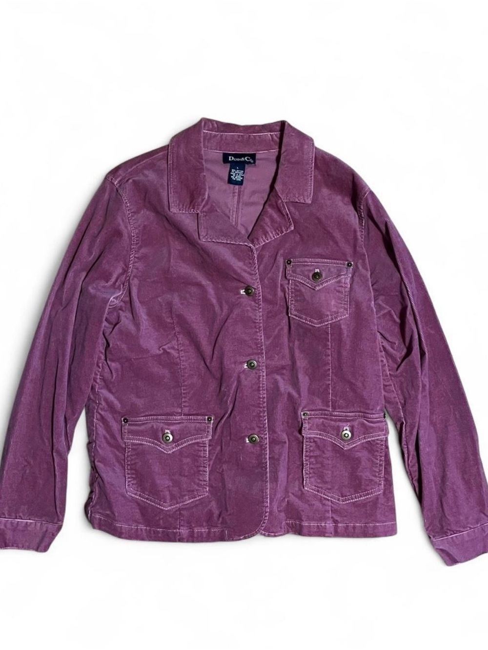 Denim & Co. Purple Corduroy Button-Front Jacket - Women's